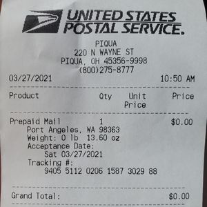 Proof of shipping for @chandralayman